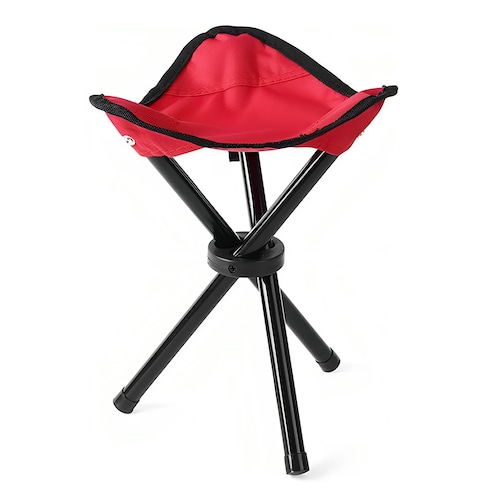 Banco Plegable Triangular Hiperware Para Camping Color Rojo