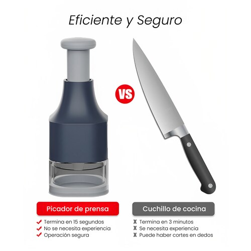 Picadora de Ajo Cebolla Verdura Hiperware de Prensa Manual Color Gris