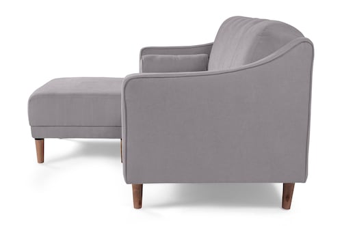 Sala Modular Sofa Cama De Lino Gris Claro Reversible Modelo Novella 