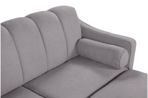 Sala Modular Sofa Cama De Lino Gris Claro Reversible Modelo Novella 