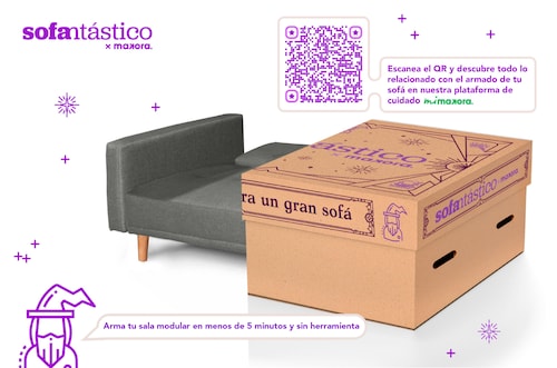 Sala Modular Sofa Cama De Lino Gris Claro Reversible Modelo Novella 