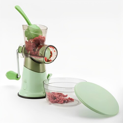 Molino de Carne y Alimentos Manual Hiperware con Recipiente Color Verde