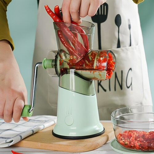 Molino de Carne y Alimentos Manual Hiperware con Recipiente Color Verde