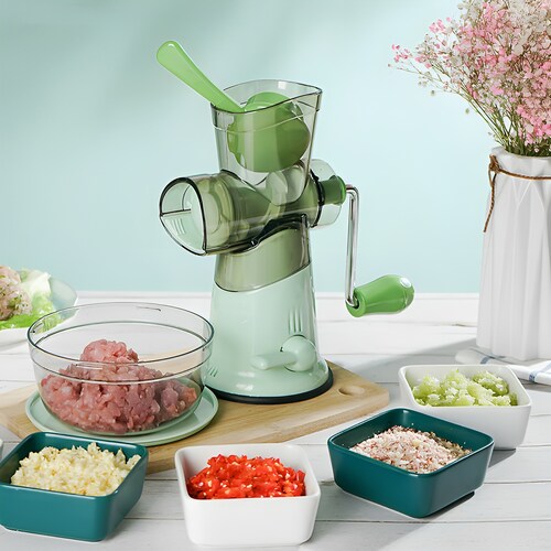 Molino de Carne y Alimentos Manual Hiperware con Recipiente Color Verde