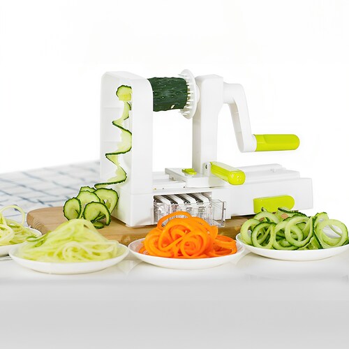 Rallador de Verduras Spiralizer Plegable Hiperware 5 Cortes en Espiral Color Blanco