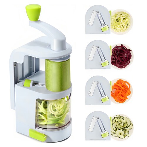 Rallador de Verduras Spiralizer Vertical Hiperware 4 Cortes en Espiral Color Blanco
