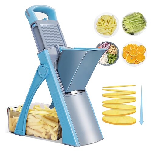 Mandolina Cortador Rallador de Verduras Hiperware Ajustable y Gran Capacidad Color Azul