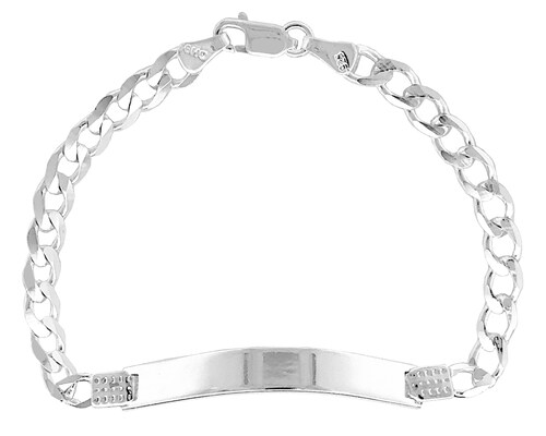 Pulsera/Esclava Plata 925 Horoz Placa Barbada 18cm SP560.