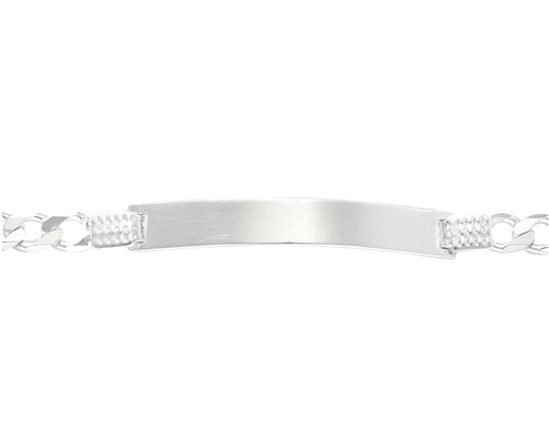 Pulsera/Esclava Plata 925 Horoz Placa Barbada 18cm SP560.