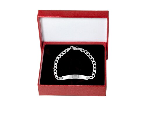 Pulsera/Esclava Plata 925 Horoz Placa Barbada 18cm SP560.