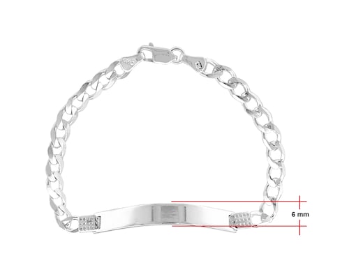 Pulsera/Esclava Plata 925 Horoz Placa Barbada 18cm SP560.