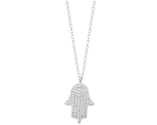 Collar Gargantilla Plata 925 Horoz Mano de Fátima SP642.