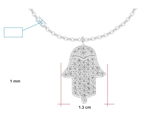 Collar Gargantilla Plata 925 Horoz Mano de Fátima SP642.