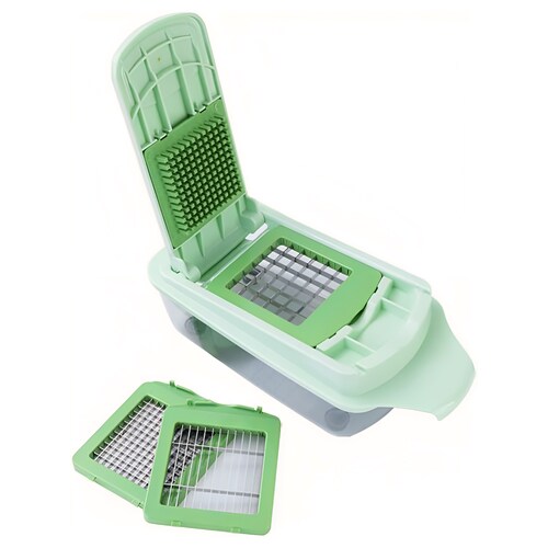 Cortador de Verduras Dicer 3 en 1 Hiperware Corta Cubos y Tiras Color Verde