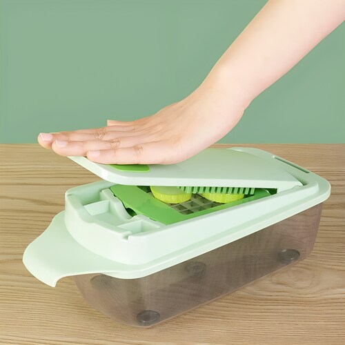 Cortador de Verduras Dicer 3 en 1 Hiperware Corta Cubos y Tiras Color Verde