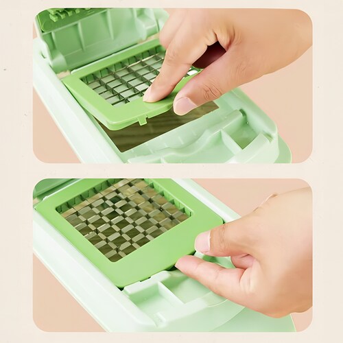 Cortador de Verduras Dicer 3 en 1 Hiperware Corta Cubos y Tiras Color Verde