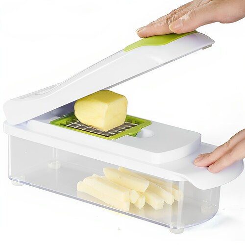 Cortador de Verduras Dicer 6 en 1 Hiperware Corta, Rebana y Ralla Color Blanco