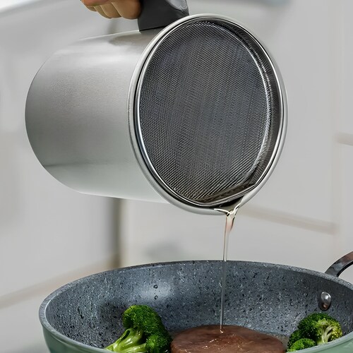 Dispensador y Colador de Aceite de Cocina Hiperware de 1.4L Color Gris.