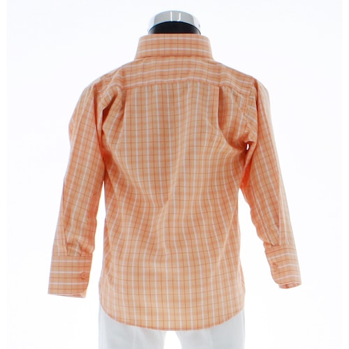 Camisa De Vestir Niño Color Naranja Cuadros 3664 2 A 18 Años