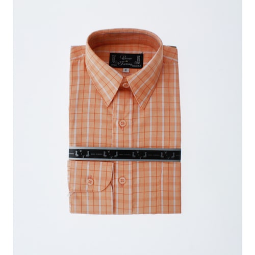 Camisa De Vestir Niño Color Naranja Cuadros 3664 2 A 18 Años