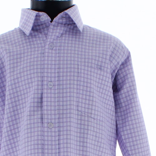 Camisa De Vestir Niño Color Lila Cuadros 3665 2 A 18 Años.