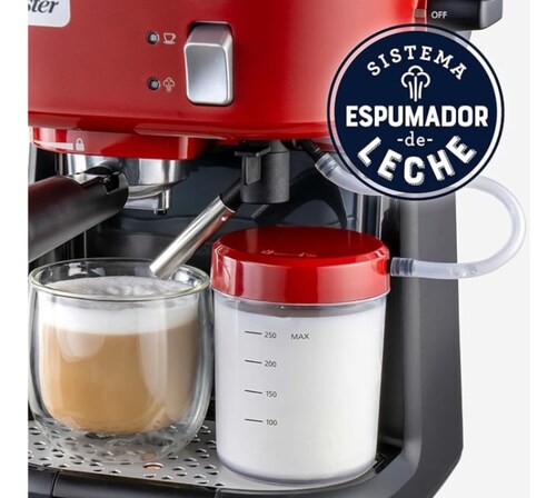 CAFETERA OSTER BVSTEM5501R ESPRESSO/ CAPUCCINO 15 BARES ROJO ORTY5