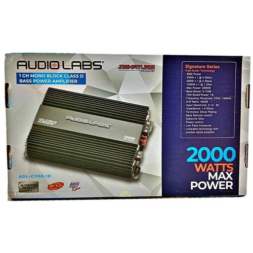 Amplificador Monoblock Audio Labs ADL-C1100.1D 2000 Watts Clase D.