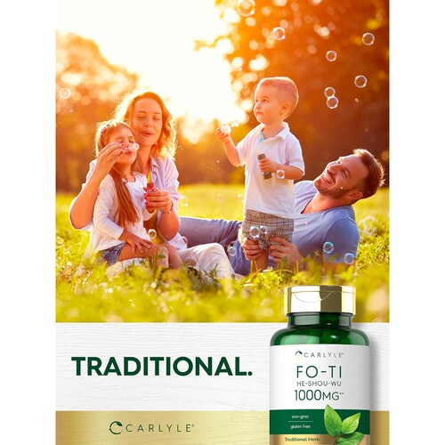 CARLYLE FO-TI 1000MG 180 CÁPSULAS RAÍZ DE HE-SHOU-WU.
