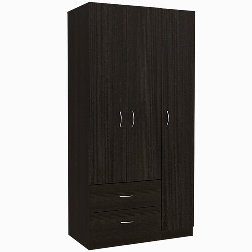 CLOSET ARMABLE MODELO AUSTRAL 3 PUERTAS COLOR CHOCOLATE   .