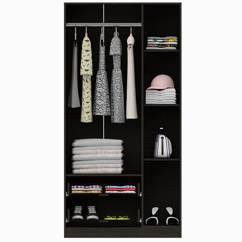 CLOSET ARMABLE MODELO AUSTRAL 3 PUERTAS COLOR CHOCOLATE   .