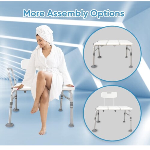 Silla banca ducha respaldo apoyo de brazo ajustable portátil 