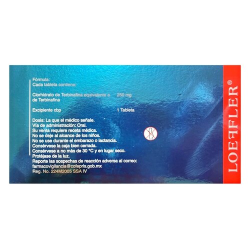 Tratamiento Medicamento Antimicótico Hongos Pie de Atleta Erbitrax-T Terbinafina 1 Caja con 28 Pastillas.
