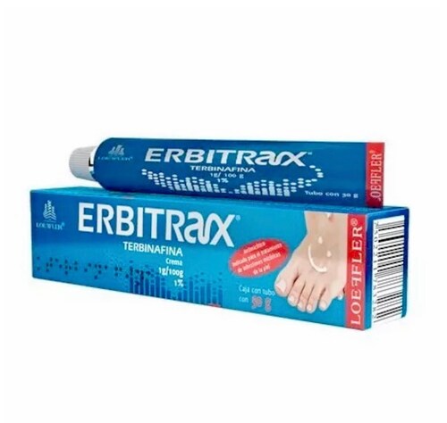 Tratamiento Medicamento Antimicótico Hongos Erbitax-T Terbinafina 1 Crema Pomada con 30 g