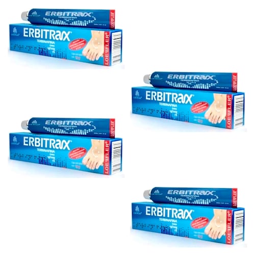Tratamiento Medicamento Antimicótico Hongos Erbitax-T Terbinafina 4 Cremas Pomadas con 15 g c/u