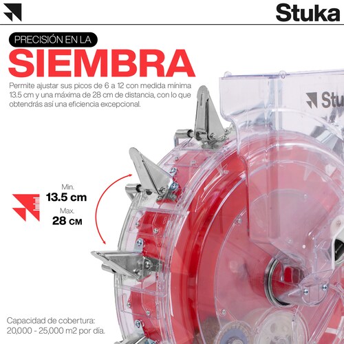 Sembradora Manual De Semillas FORLÍ C/Contenedor | 12 Picos | 6 Discos Intercambiables.
