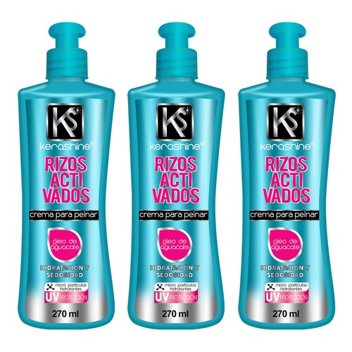 kerashine crema para peinar rizos activados 270 -3pz