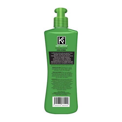 kerashine crema para peinar cero sponge 270 3 pz