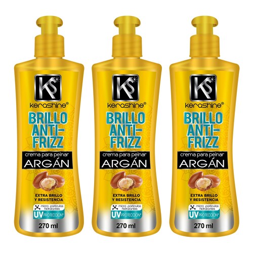 kerashine crema para peinar argan 270 - 3 pz