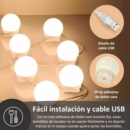 Focos Led Regulables Para Espejo De Tocador, 12 Piezas.