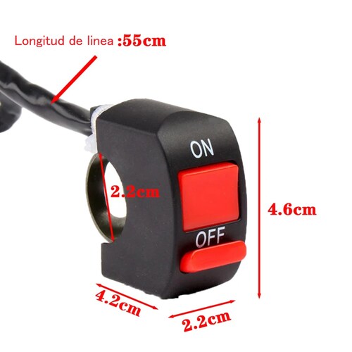 Botón Interruptor intermitente Universal manillar motocicleta luz Moto encendido apagado 12V 10A