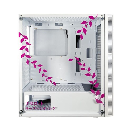 Gabinete Ocelot Gaming OC-DEMON HANAMI, E-ATX, Cristal Templado, incluye 3 Ventiladores ARGB, sin Fuente, Blanco.
