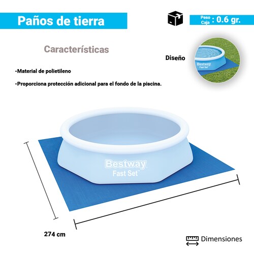 Tapete Protector Para Alberca Tapiz Inferior Bestway.