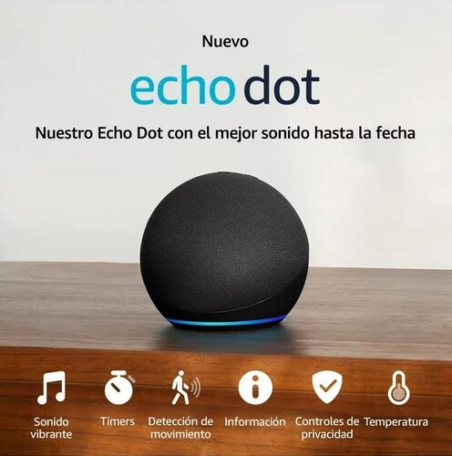 Bocina Inteligente 5ta Generación Modelo 2022 Echo Dot Negra B09B93ZDG4