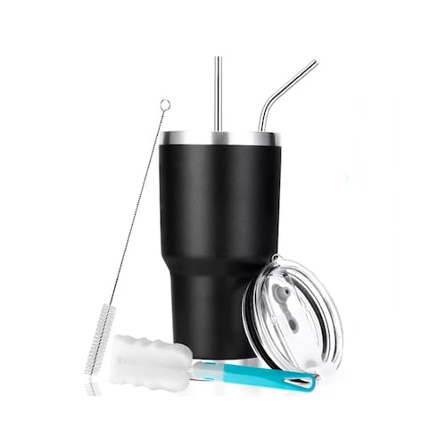 Vaso Térmico De 30oz Acero Inoxidable Con Popote Y Cepillo 
