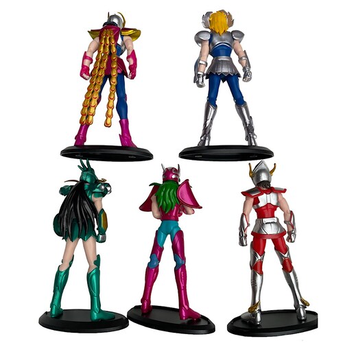 Kit de 5 Figuras Caballeros de Bronce Seiya Hyoga Shiryu Ikki Shun Caballeros Del Zodiaco