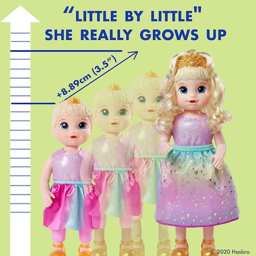 Baby Alive Princess Ellie Grows Up! Muñeca interactiva con Accesorios.