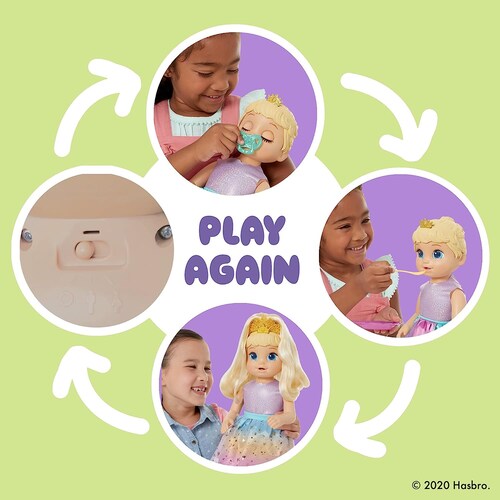 Baby Alive Princess Ellie Grows Up! Muñeca interactiva con Accesorios.