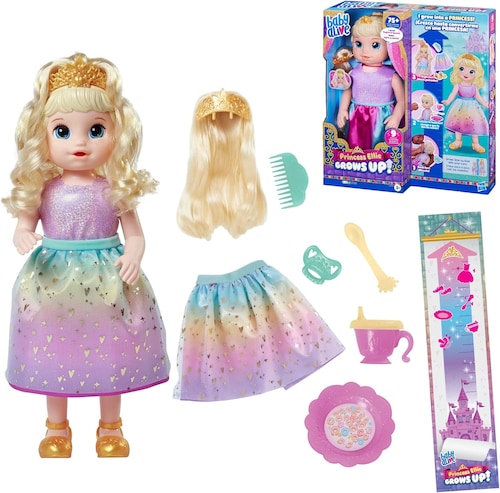 Baby Alive Princess Ellie Grows Up! Muñeca interactiva con Accesorios.