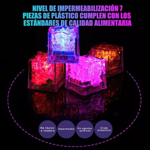 Cubos De Hielo Luminosos Multicolor Para Fiestas, 120 Piezas