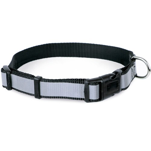 Collar Reflectante para Perro Extra Grande Petit Negro con Banda Reflejante.